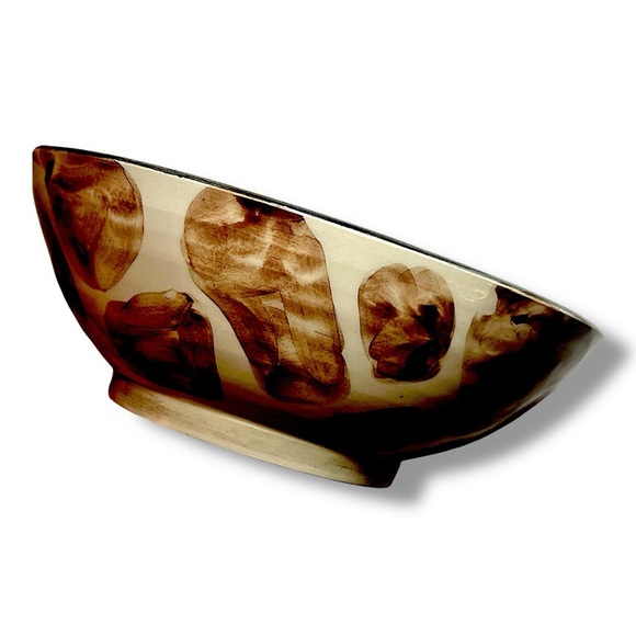 Zebra & Brown Giraffe Dip Chip Bowl Set Pottery Bowls from my Clay Studio NEW - Picture 13 of 15